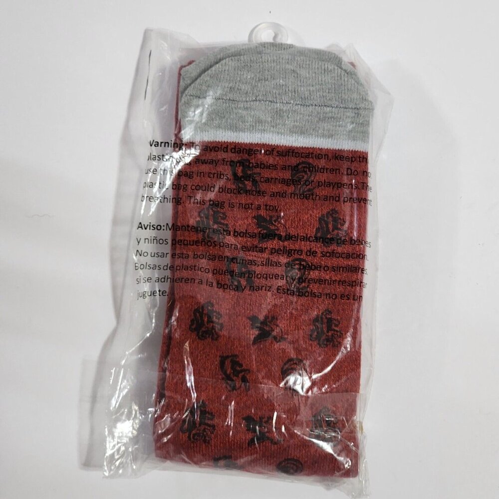 Lootcrate Lootwear Harry Potter Red & Black Crew Socks 10-13 New - Picture 2 of 2